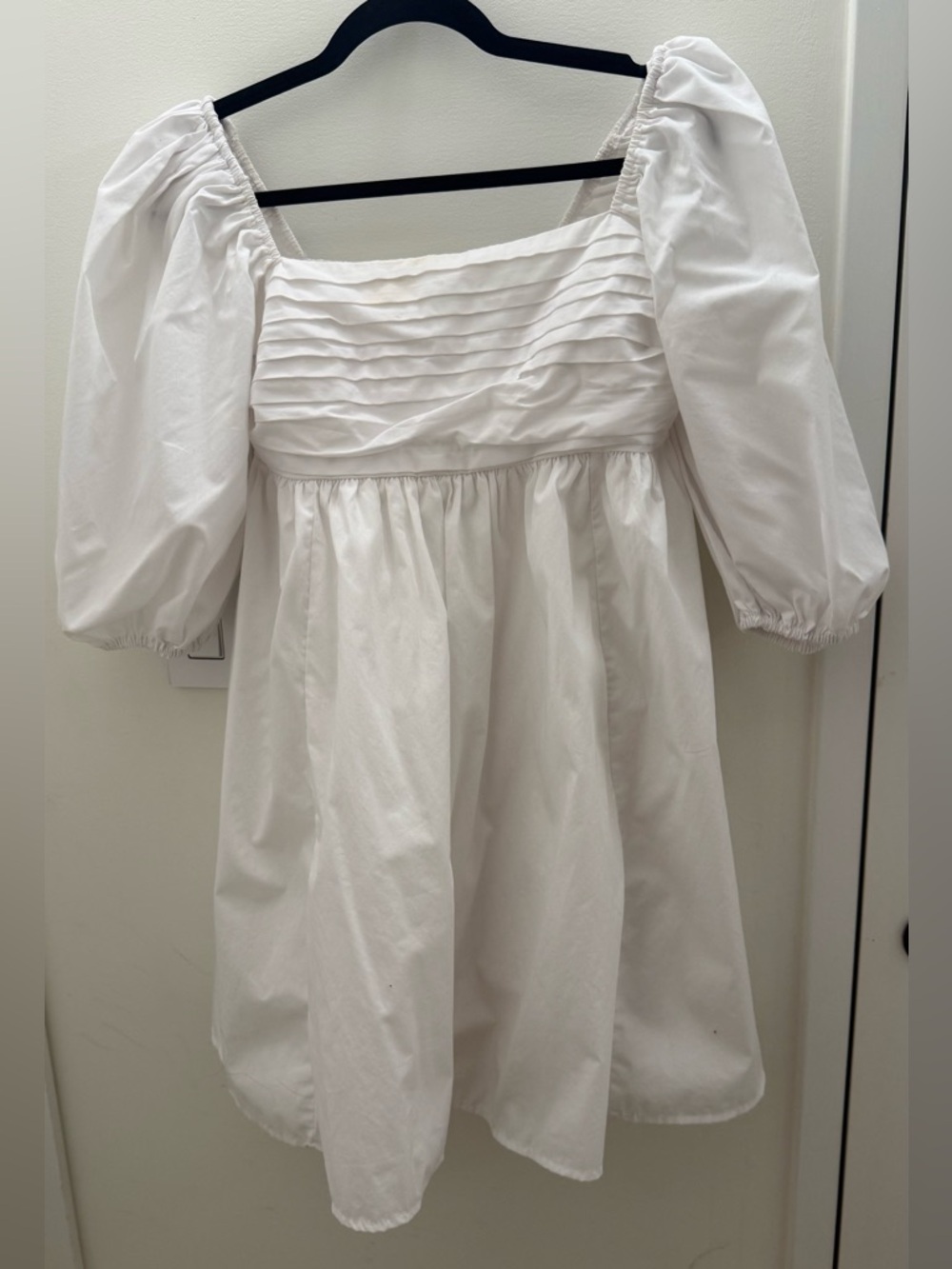 Abercrombie & Fitch White Puff Sleeve Square-Neck Dress Size M